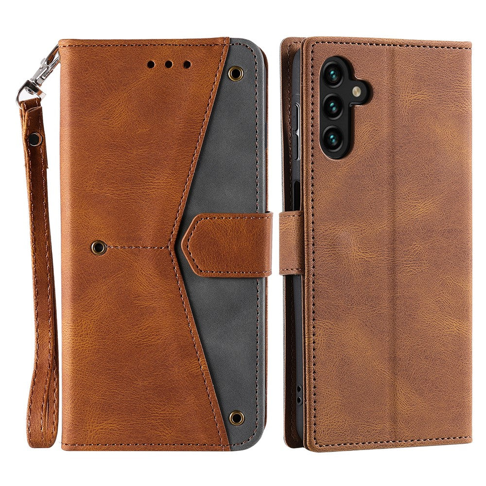 For Samsung Galaxy S26  /  S26 Pro Leather Case Splicing Stitching Wallet Phone Cover with Wrist Strap