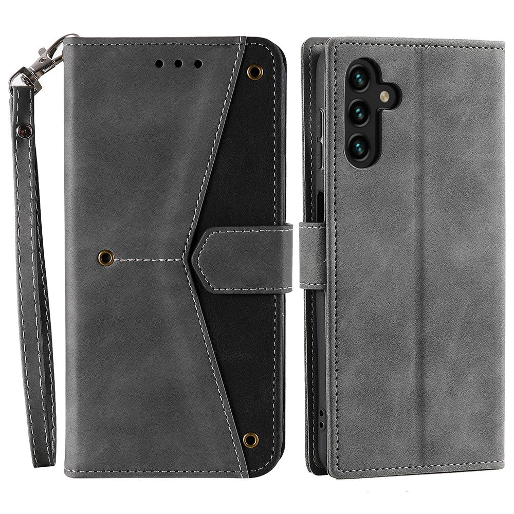 For Samsung Galaxy S26  /  S26 Pro Leather Case Splicing Stitching Wallet Phone Cover with Wrist Strap