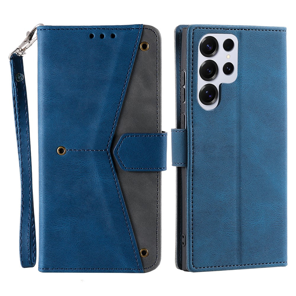 Funda de piel sintética para Samsung Galaxy S26 Ultra con costuras reforzadas, tipo cartera y correa de muñeca.