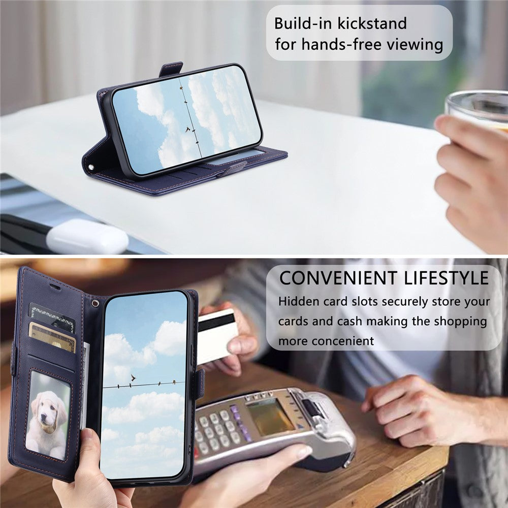 For Samsung Galaxy S26 Ultra Leather Case Rhombus Texture Wallet Stand Phone Cover with Wrist Strap