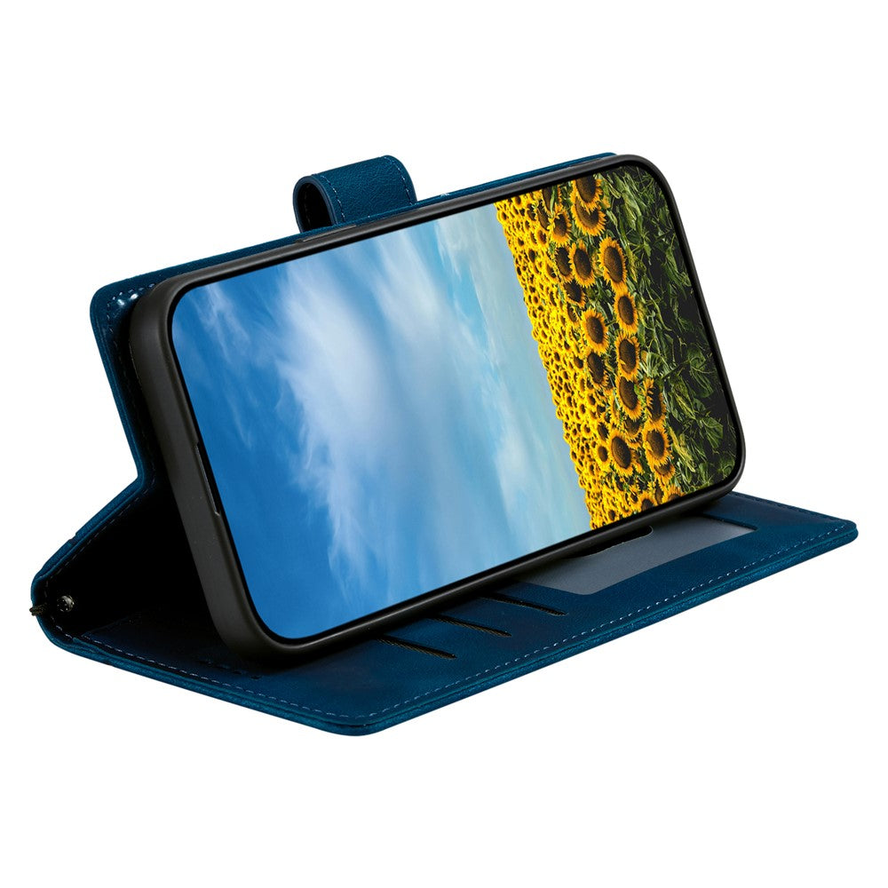 For Samsung Galaxy S26  /  S26 Pro Case Imprinted Totem Skin Feel Wallet Leather Phone Cover with Hand Strap