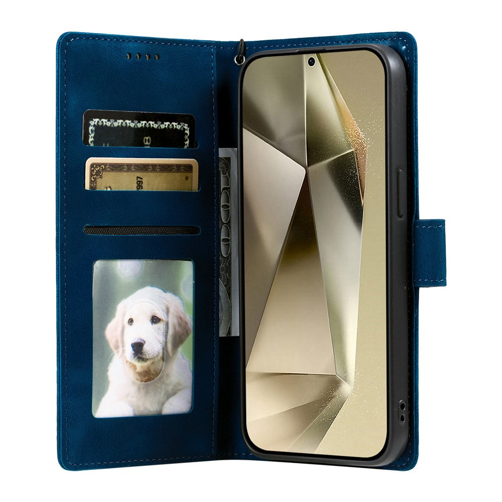 For Samsung Galaxy S26 Ultra Case Imprinted Totem Skin Feel Wallet Leather Phone Cover with Hand Strap