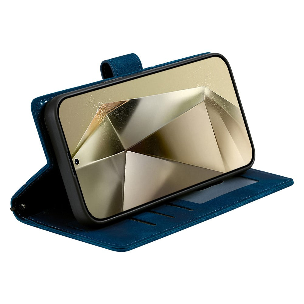 For Samsung Galaxy S26 Ultra Case Imprinted Totem Skin Feel Wallet Leather Phone Cover with Hand Strap