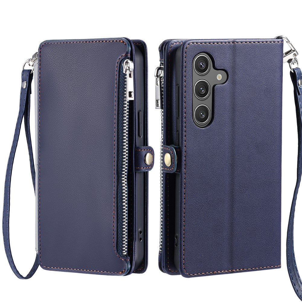 For Samsung Galaxy S26  /  S26 Pro Case TPU + PU Leather Wallet Phone Cover with Wrist Strap