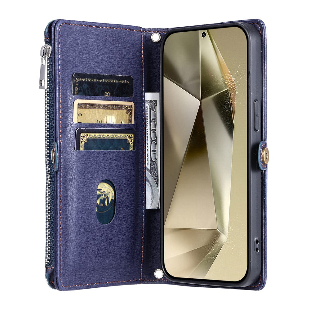 For Samsung Galaxy S26  /  S26 Pro Case TPU + PU Leather Wallet Phone Cover with Wrist Strap