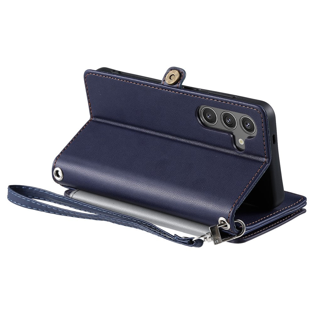 For Samsung Galaxy S26  /  S26 Pro Case TPU + PU Leather Wallet Phone Cover with Wrist Strap