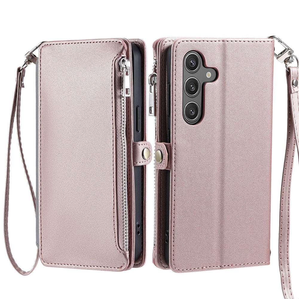 For Samsung Galaxy S26  /  S26 Pro Case TPU + PU Leather Wallet Phone Cover with Wrist Strap