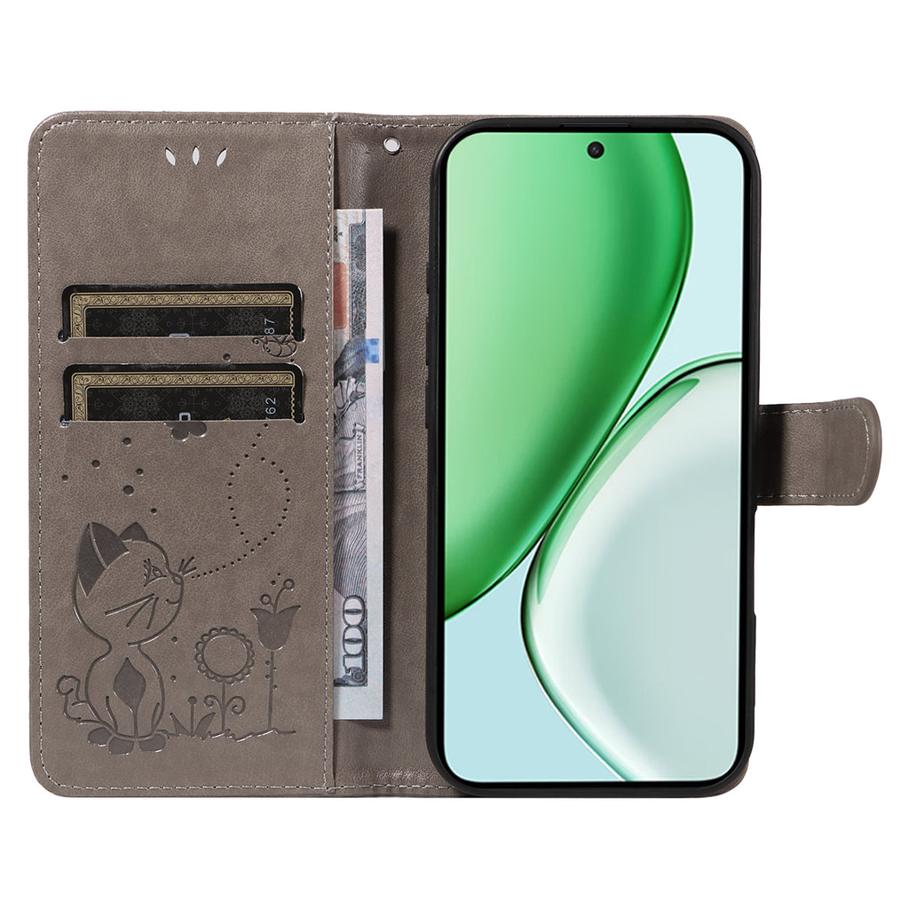 For Honor X9d 5G / Honor X70 5G Leather Wallet Case Cat Bee Pattern Phone Cover Stand