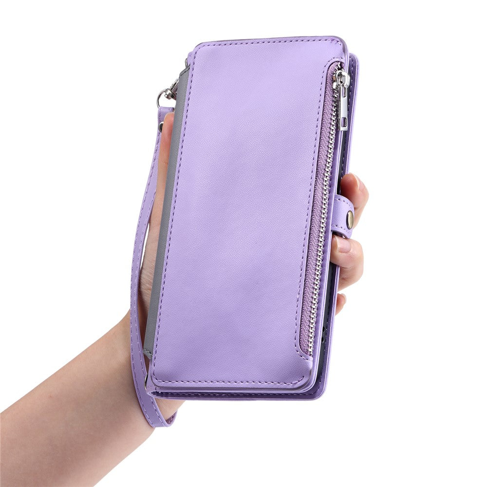 For Samsung Galaxy S26 Ultra Case TPU + PU Leather Wallet Phone Cover with Wrist Strap
