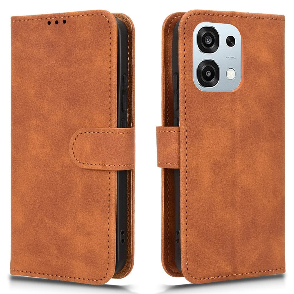 For Oppo A6 Pro 5G Leather Case Skin Feel Anti Drop Wallet Flip Phone Cover