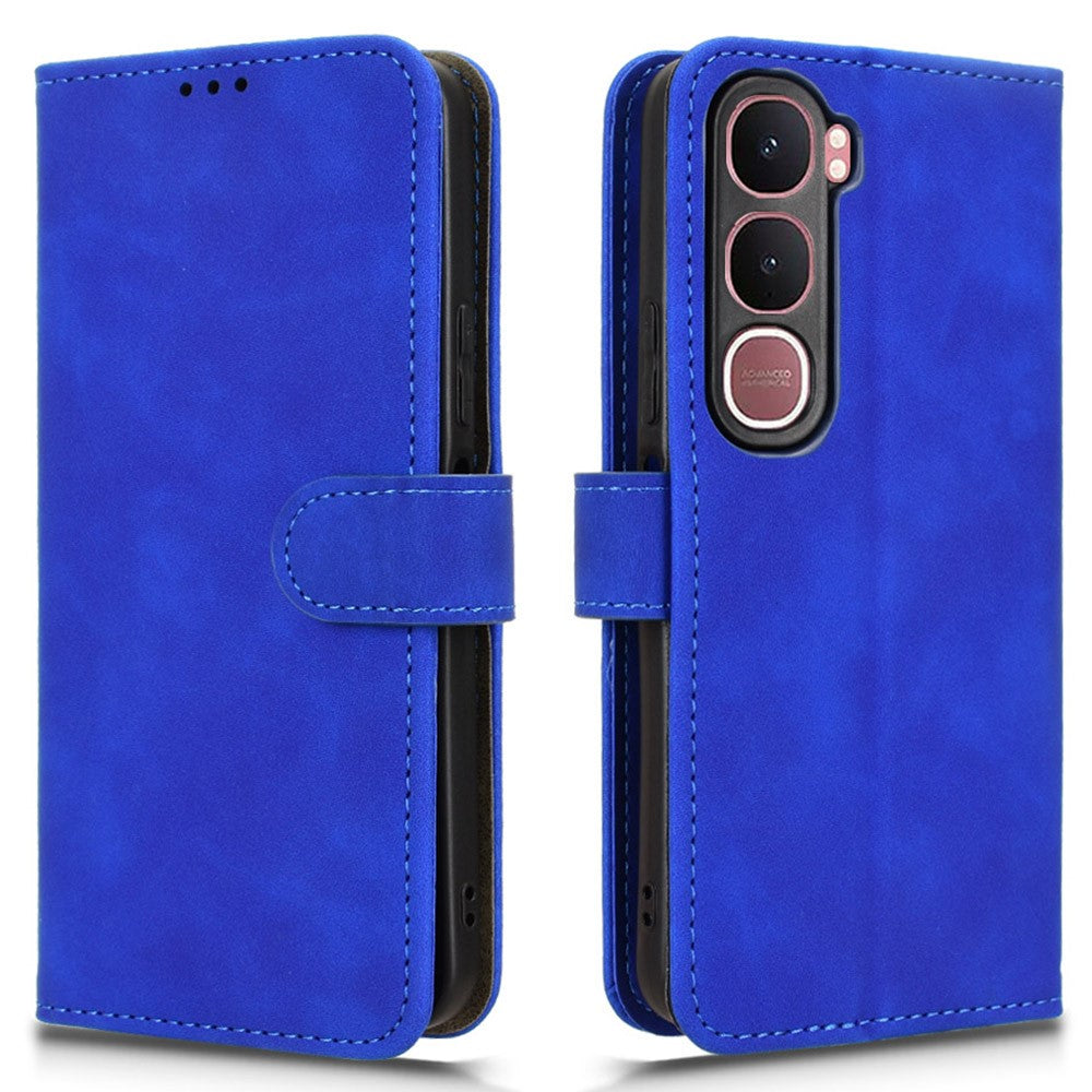 For vivo Y21d Leather Case Skin Feel Anti Drop Wallet Flip Phone Cover