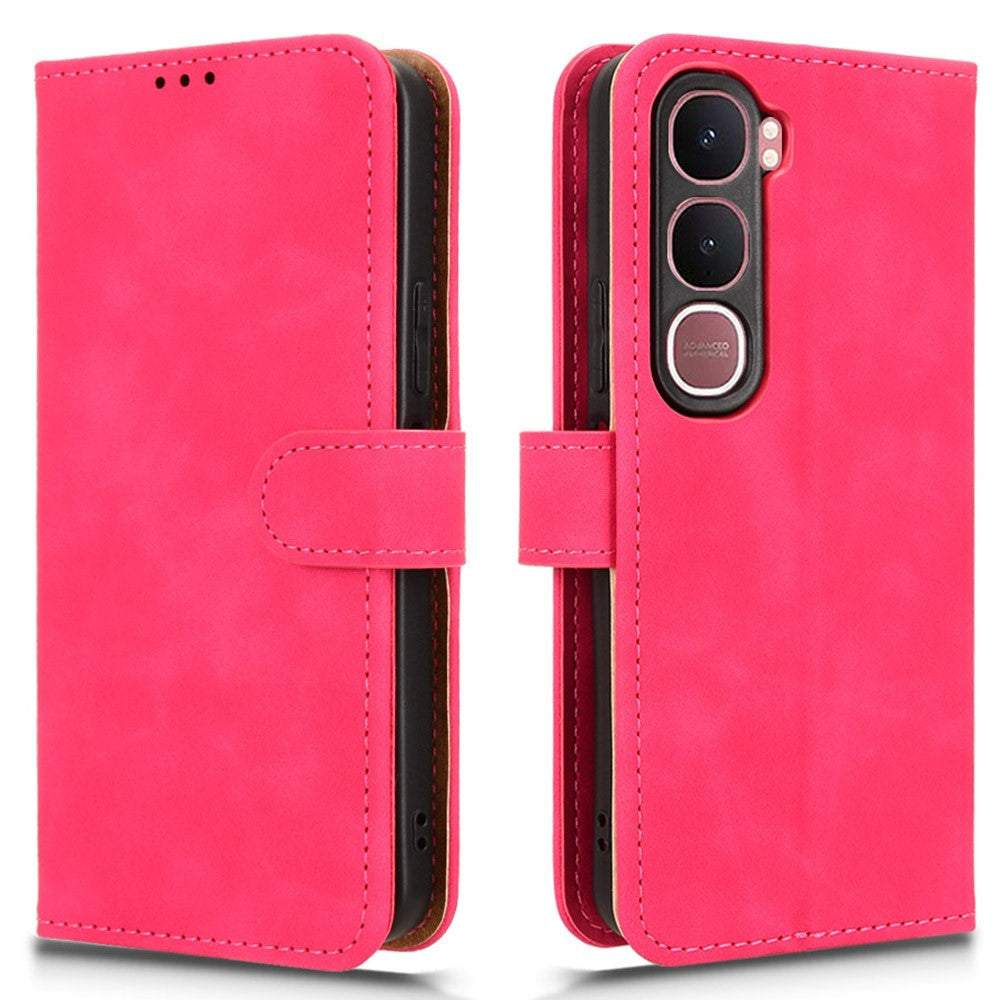 For vivo Y21d Leather Case Skin Feel Anti Drop Wallet Flip Phone Cover