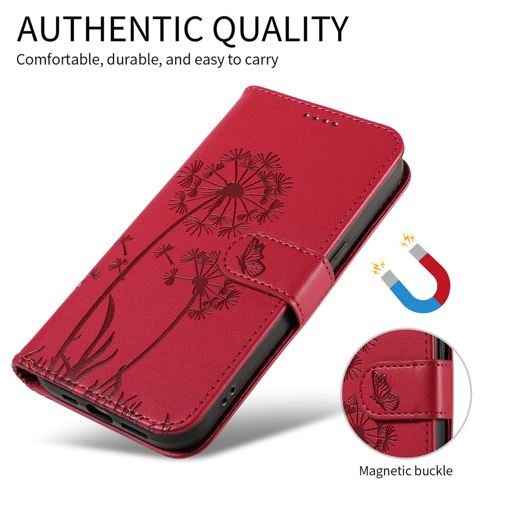 For Honor X9d 5G / Honor X70 5G Leather Wallet Case with Strap Dandelion Imprint Phone Stand Cover