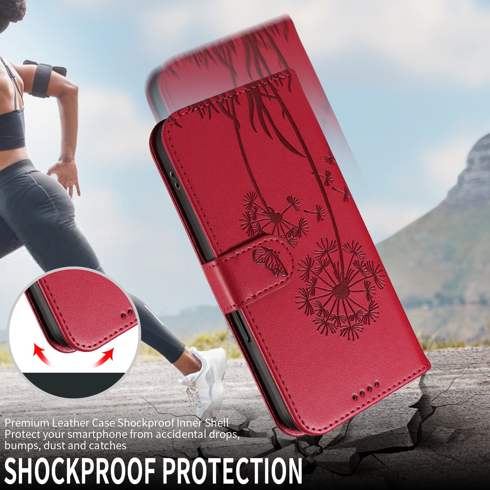 For Honor X9d 5G / Honor X70 5G Leather Wallet Case with Strap Dandelion Imprint Phone Stand Cover