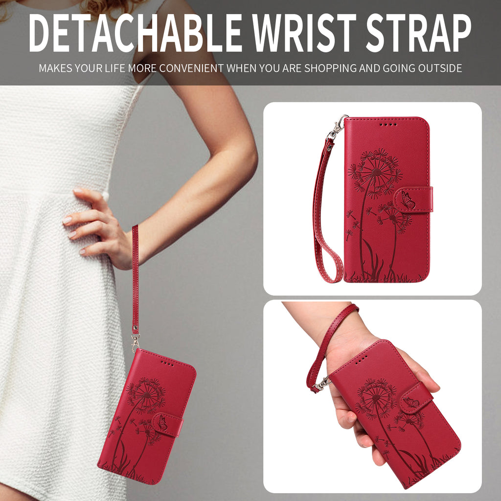 For Honor X9d 5G / Honor X70 5G Leather Wallet Case with Strap Dandelion Imprint Phone Stand Cover