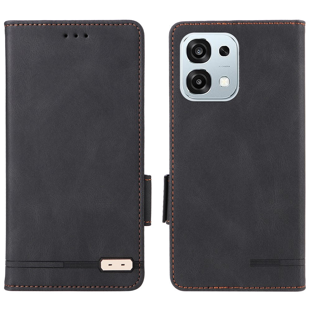 For Oppo Oppo A6 Pro 5G Case Leather Wallet Flip Phone Cover with Hardware Decor