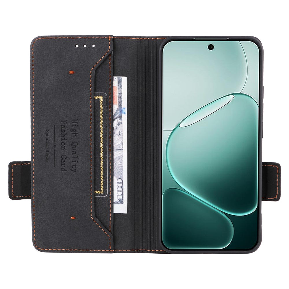 For Oppo Oppo A6 Pro 5G Case Leather Wallet Flip Phone Cover with Hardware Decor