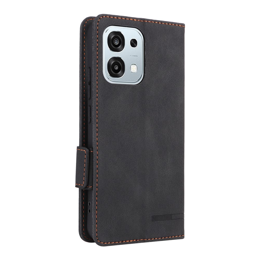 For Oppo Oppo A6 Pro 5G Case Leather Wallet Flip Phone Cover with Hardware Decor