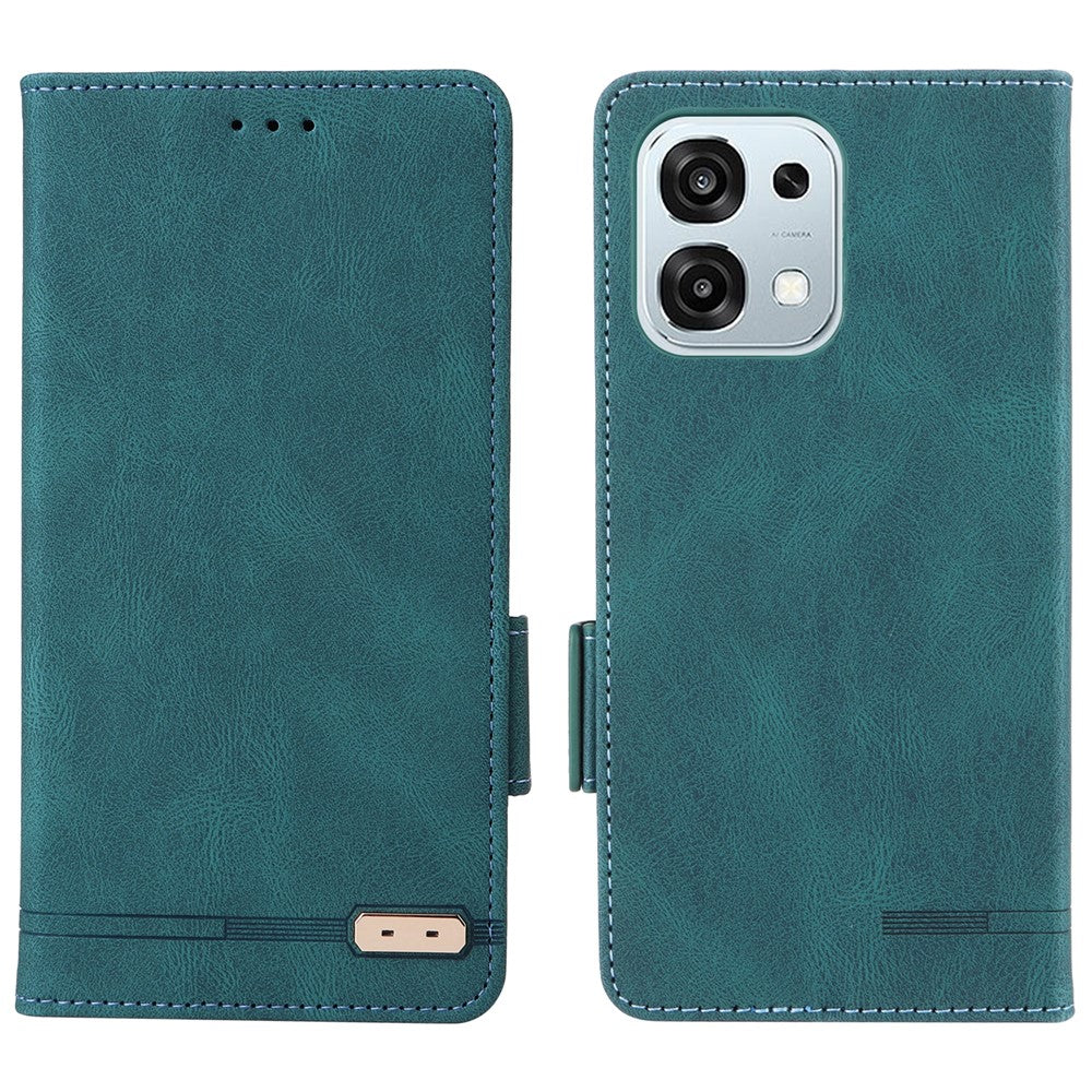 For Oppo Oppo A6 Pro 5G Case Leather Wallet Flip Phone Cover with Hardware Decor