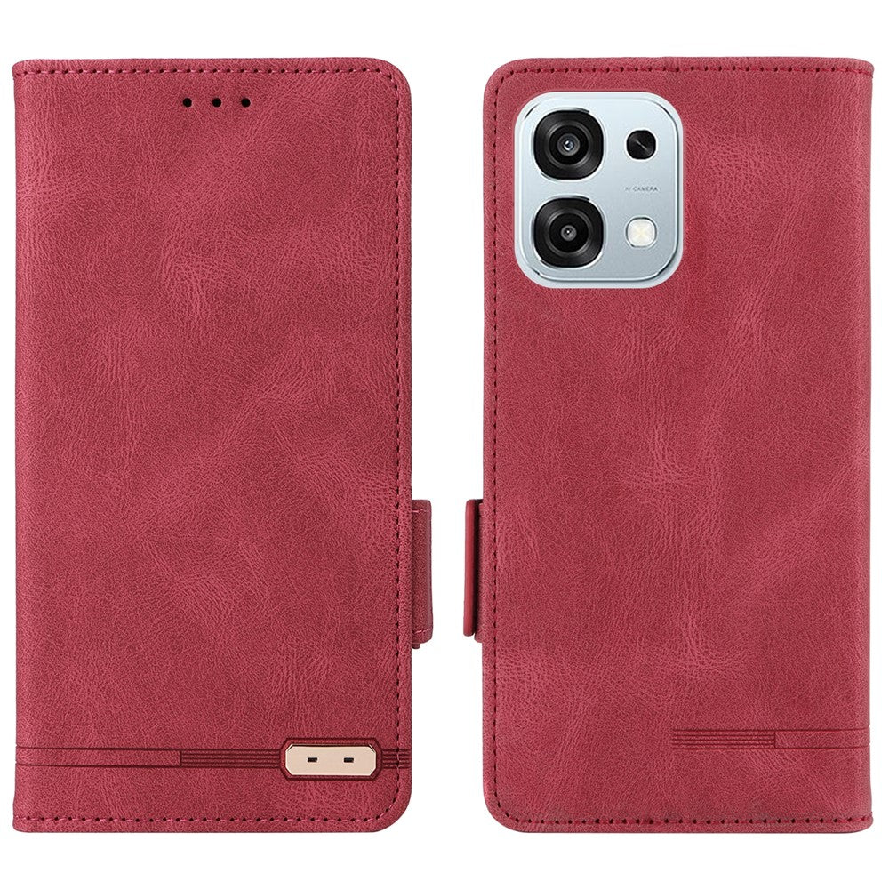 For Oppo Oppo A6 Pro 5G Case Leather Wallet Flip Phone Cover with Hardware Decor