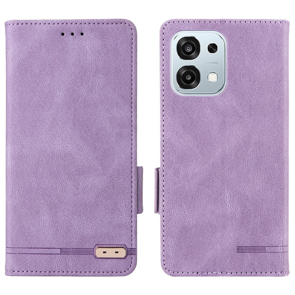 For Oppo Oppo A6 Pro 5G Case Leather Wallet Flip Phone Cover with Hardware Decor