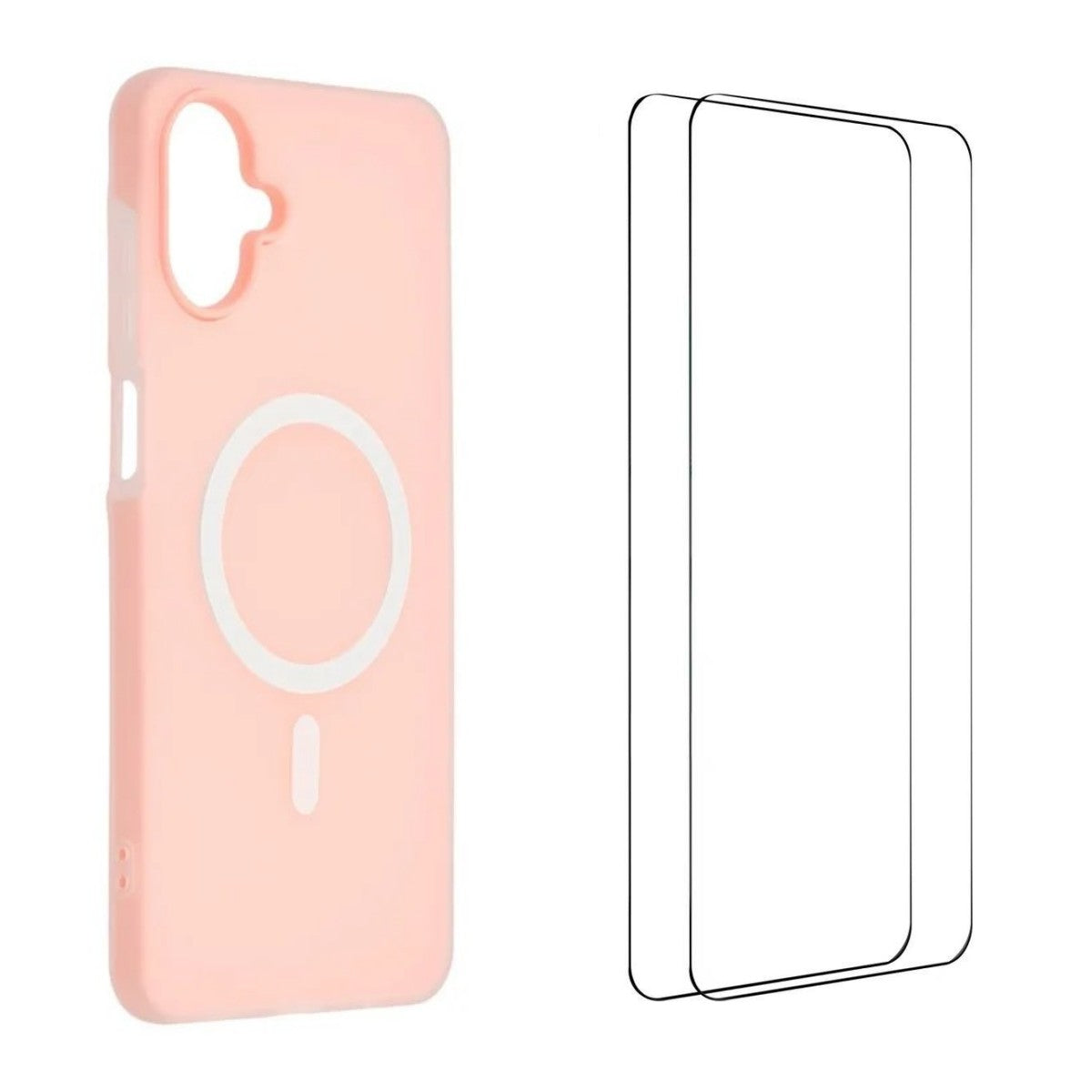 For Samsung Galaxy A07 4G Magnetic Case WANLONFENG ML Series Matte PC TPU Phone Cover Large Cutouts with 2Pcs Screen Film