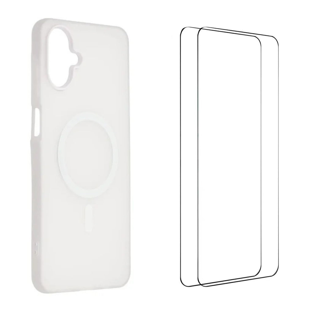 Funda magnética WANLONFENG ML Series para Samsung Galaxy A07 4G, acabado mate, PC TPU, recortes grandes, incluye 2 protectores de pantalla