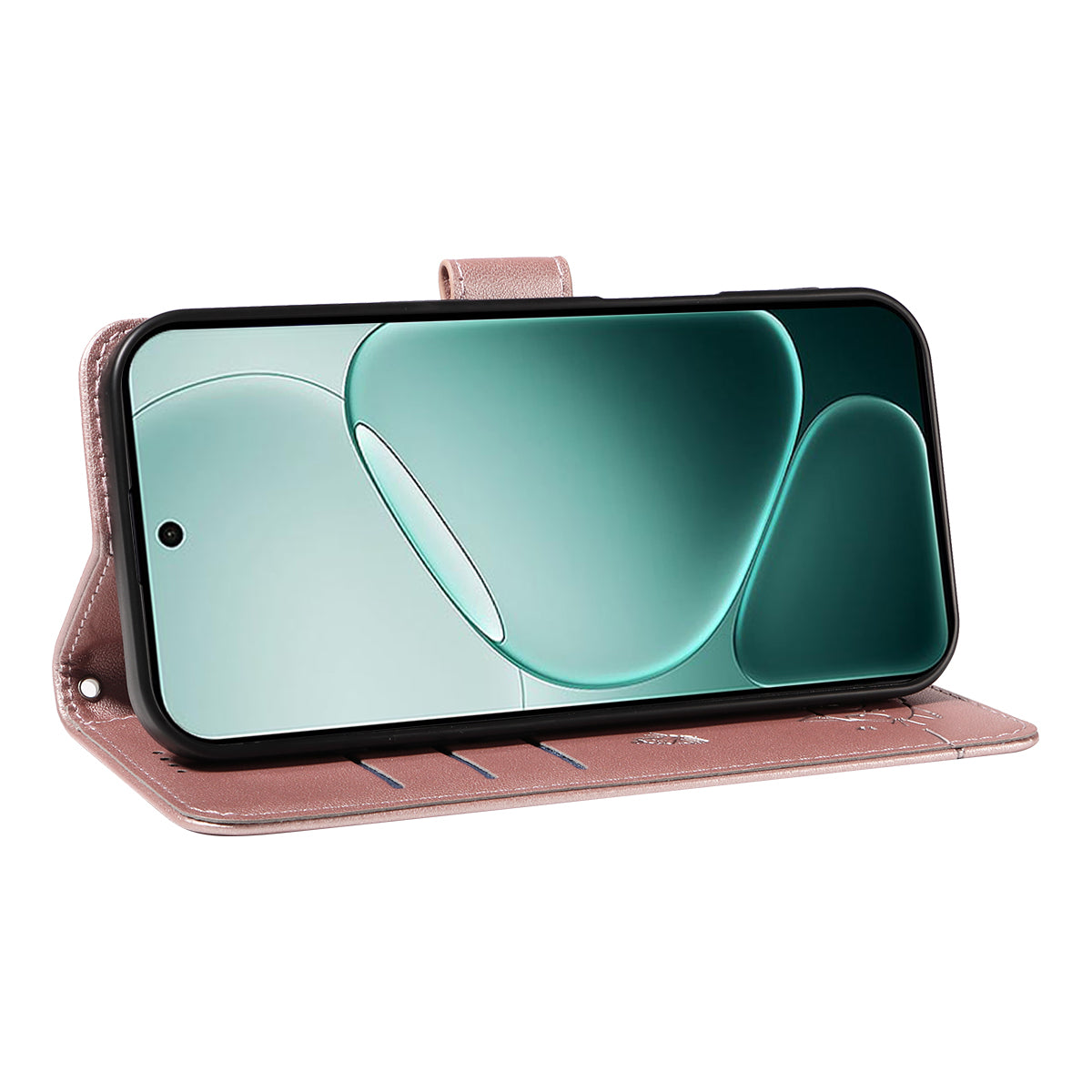 For Oppo A6 Pro 4G / Oppo F31 5G / Oppo A6 Pro 5G Case Cat Pattern Imprint Leather Phone Cover with Wrist Strap