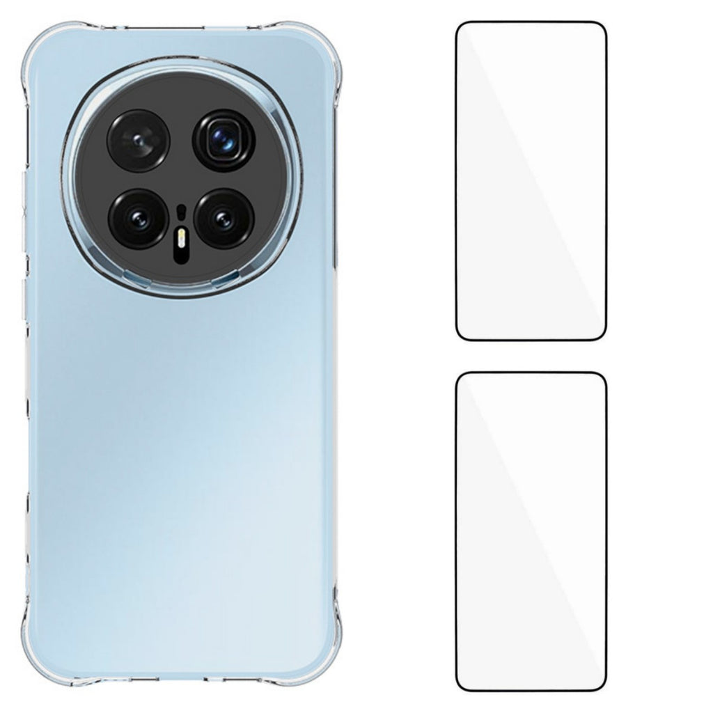 For Honor Magic8 Pro 5G TPU Case WANLONFENG WL2 Series 2.0mm Phone Cover with 2Pcs Tempered Glass Films