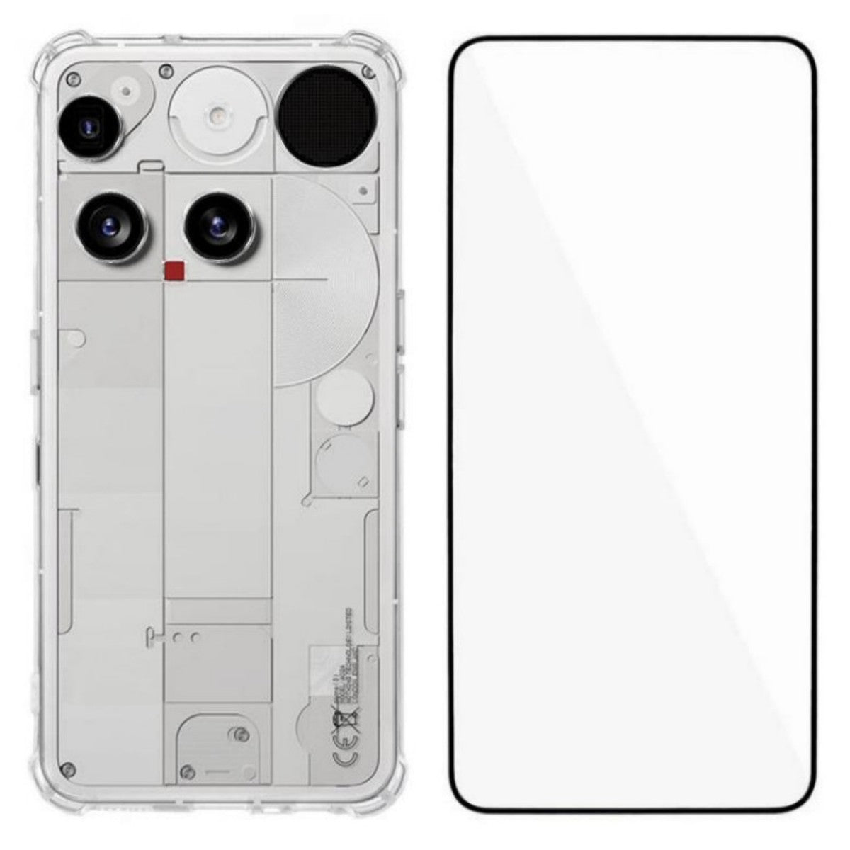 For Nothing Phone (3) 5G TPU Case WANLONFENG WL3 Series 1.5mm Phone Cover with Tempered Glass Film