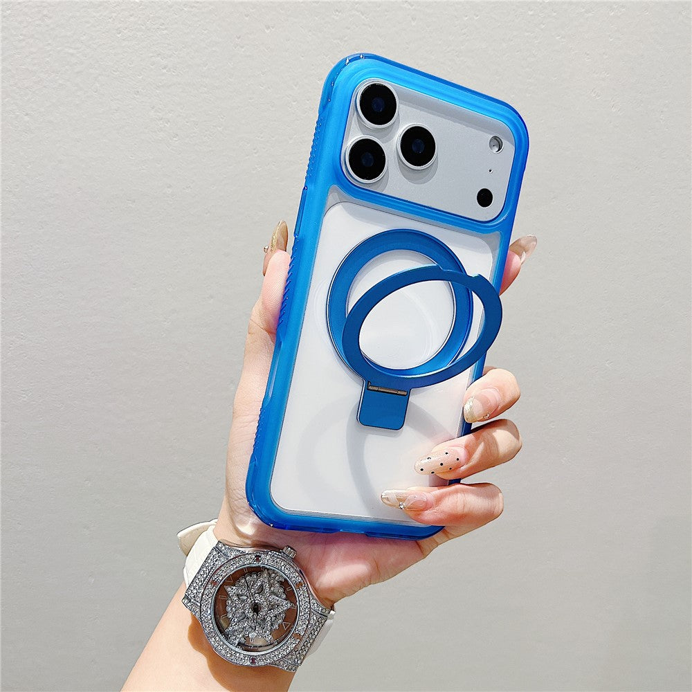 Funda para iPhone 17 Pro compatible con soporte MagSafe, cubierta trasera de TPU/PC transparente