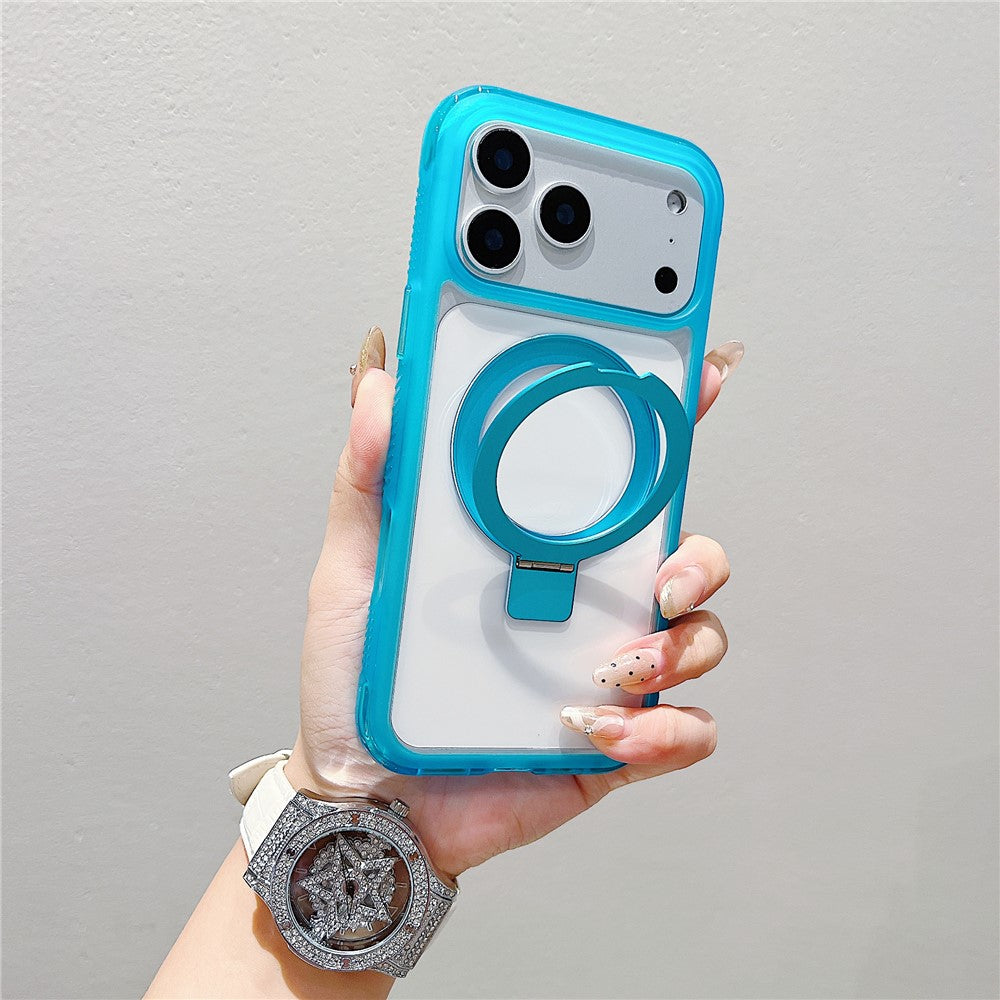 Funda para iPhone 17 Pro compatible con soporte MagSafe, cubierta trasera de TPU/PC transparente