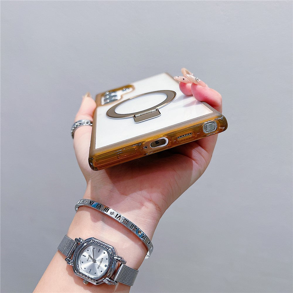 Funda para Samsung Galaxy S25 Ultra compatible con soporte MagSafe, cubierta trasera de TPU/PC transparente