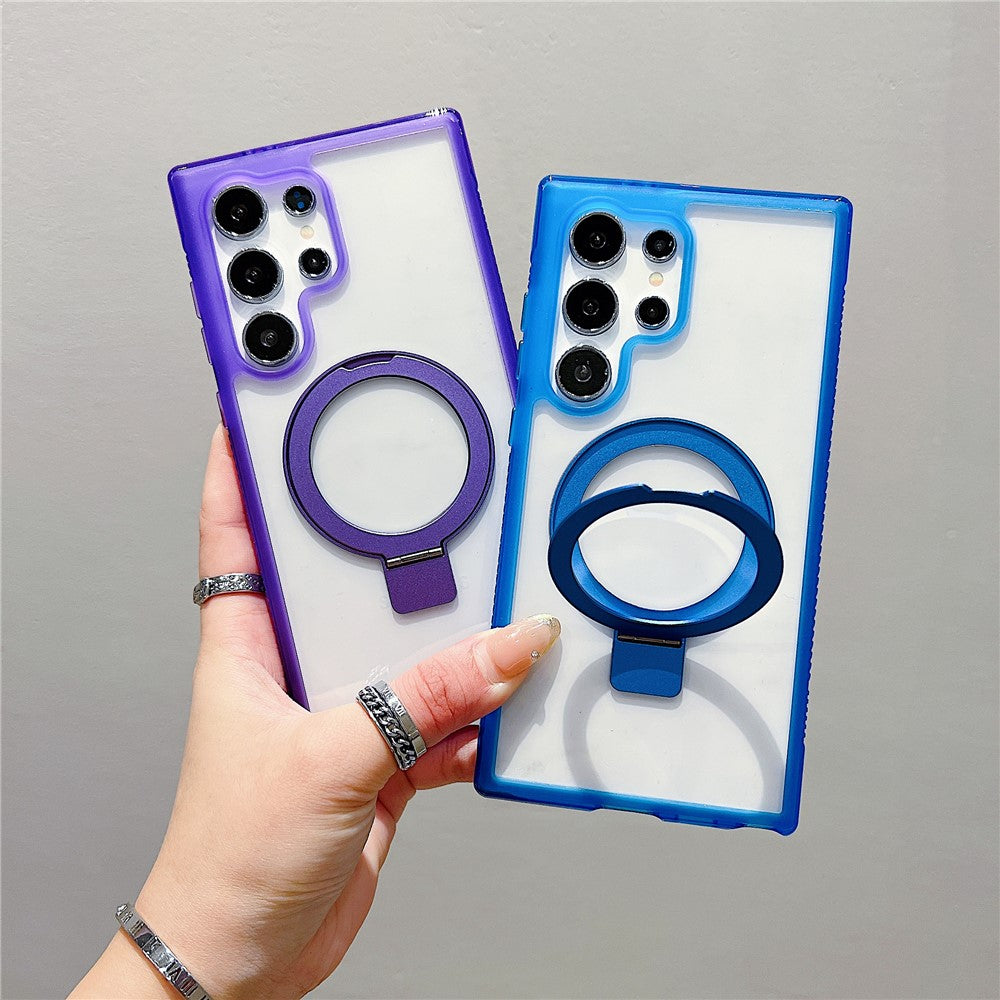 Funda para Samsung Galaxy S25 Ultra compatible con soporte MagSafe, cubierta trasera de TPU/PC transparente