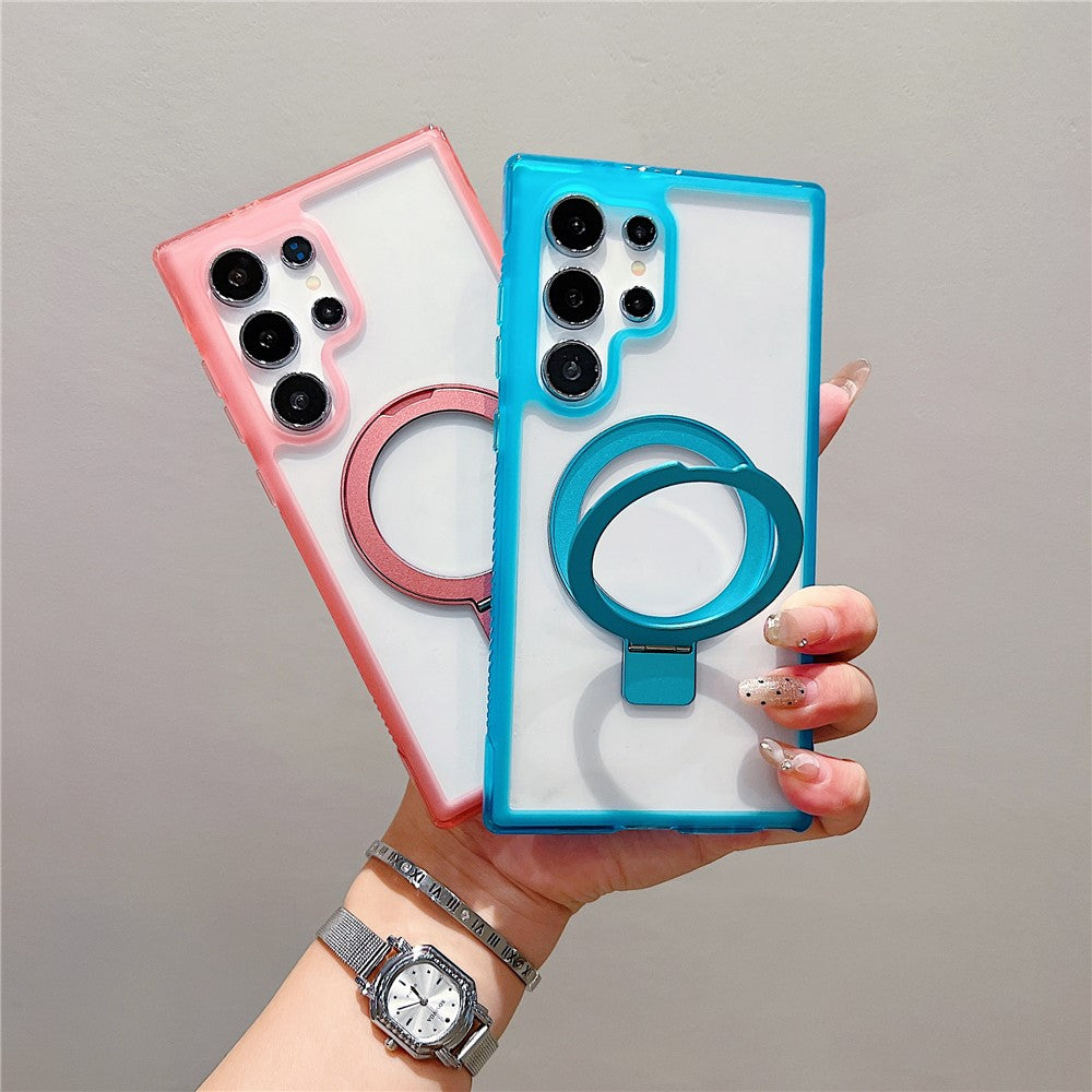 Funda para Samsung Galaxy S25 Ultra compatible con soporte MagSafe, cubierta trasera de TPU/PC transparente