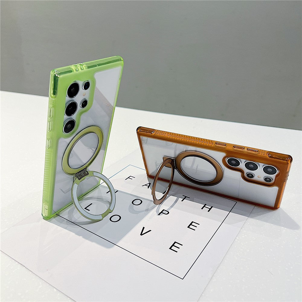 Funda para Samsung Galaxy S25 Ultra compatible con soporte MagSafe, cubierta trasera de TPU/PC transparente