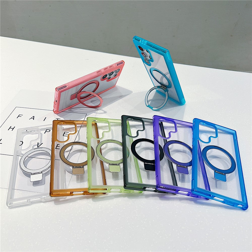 Funda para Samsung Galaxy S25 Ultra compatible con soporte MagSafe, cubierta trasera de TPU/PC transparente