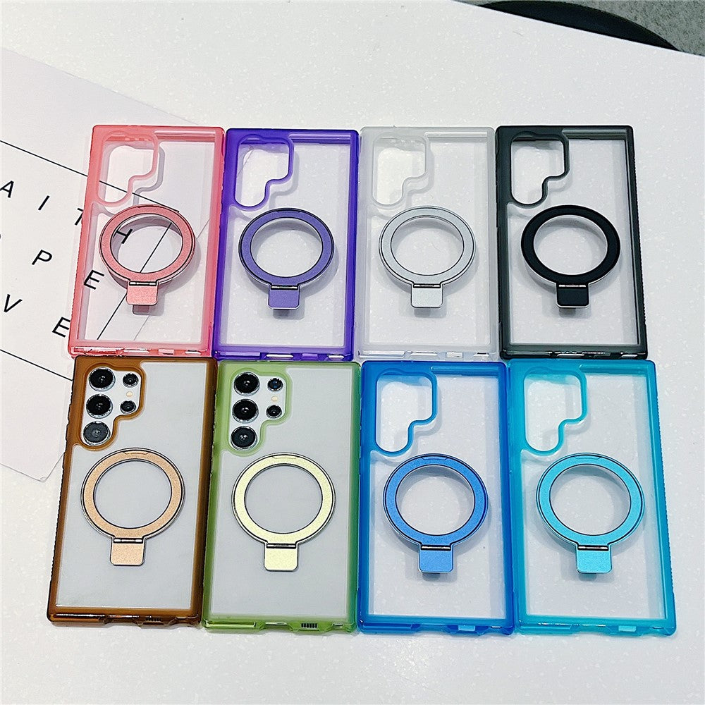 Funda para Samsung Galaxy S25 Ultra compatible con soporte MagSafe, cubierta trasera de TPU/PC transparente