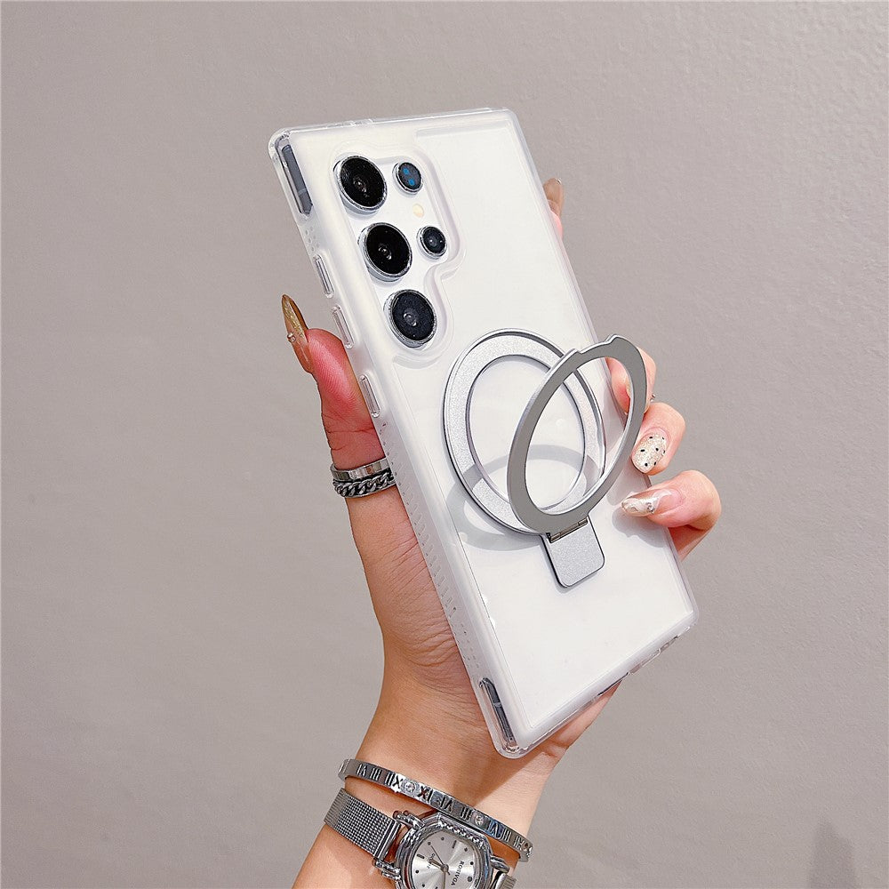 Funda para Samsung Galaxy S25 Ultra compatible con soporte MagSafe, cubierta trasera de TPU/PC transparente