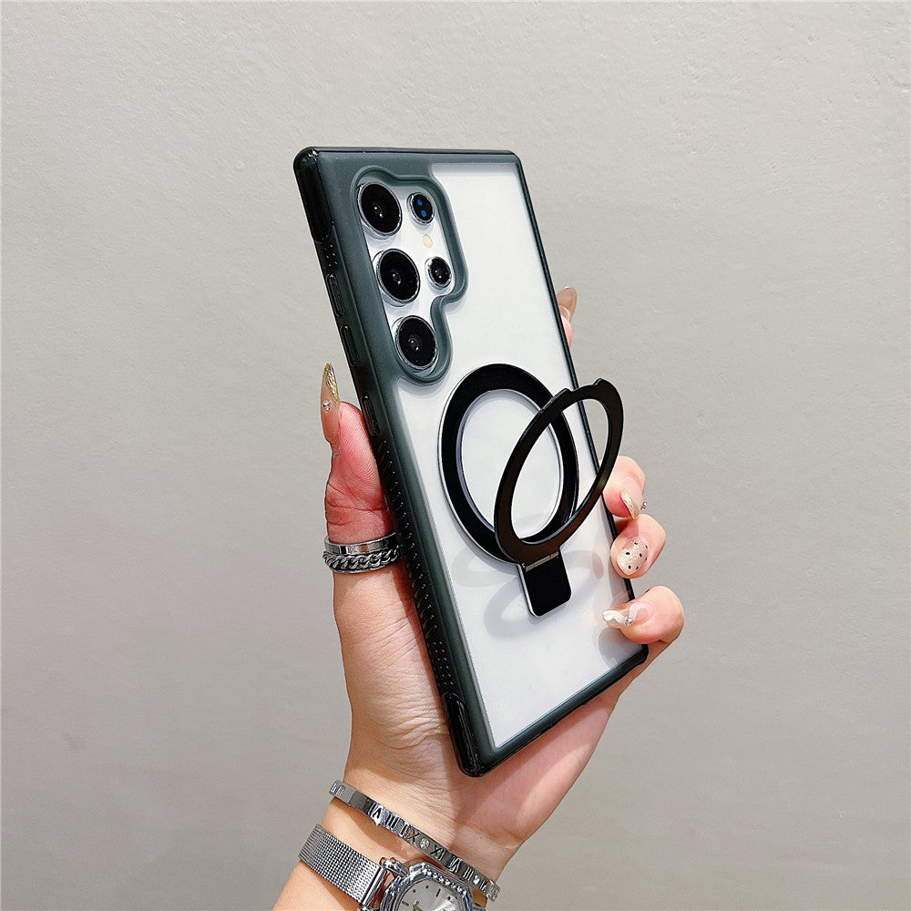 Funda para Samsung Galaxy S25 Ultra compatible con soporte MagSafe, cubierta trasera de TPU/PC transparente