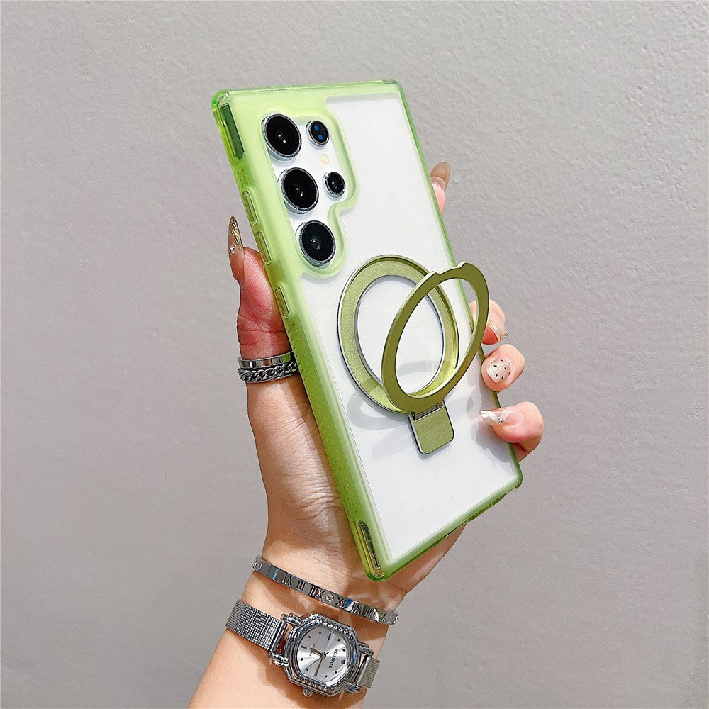 Funda para Samsung Galaxy S25 Ultra compatible con soporte MagSafe, cubierta trasera de TPU/PC transparente