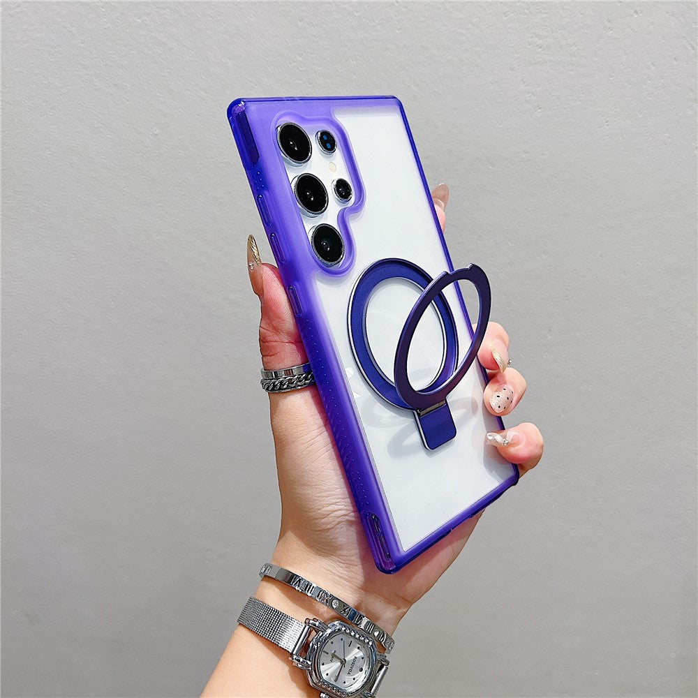 Funda para Samsung Galaxy S25 Ultra compatible con soporte MagSafe, cubierta trasera de TPU/PC transparente