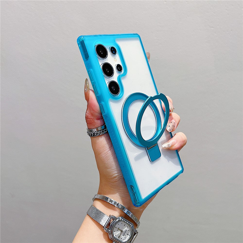 Funda para Samsung Galaxy S25 Ultra compatible con soporte MagSafe, cubierta trasera de TPU/PC transparente