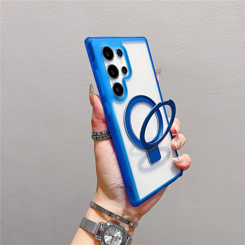 Funda para Samsung Galaxy S25 Ultra compatible con soporte MagSafe, cubierta trasera de TPU/PC transparente