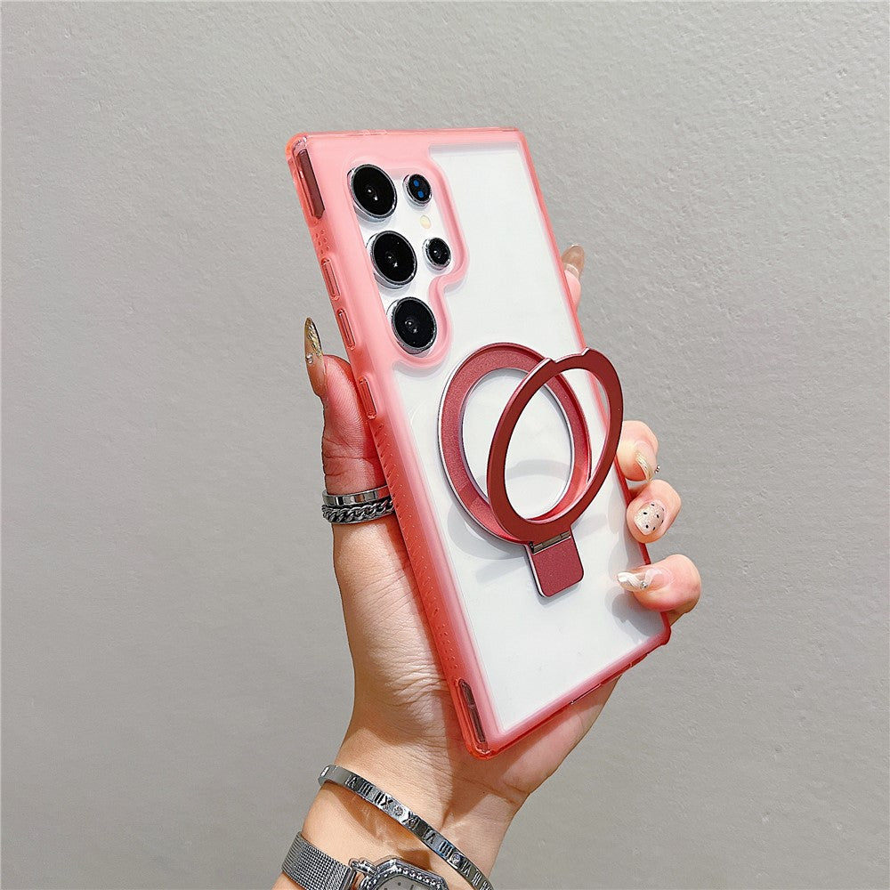 Funda para Samsung Galaxy S25 Ultra compatible con soporte MagSafe, cubierta trasera de TPU/PC transparente