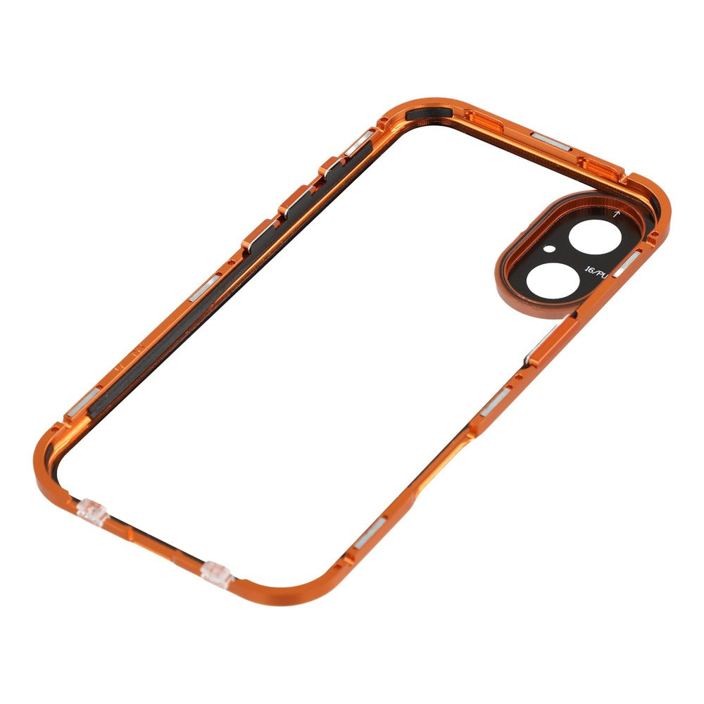 For iPhone 17 Case Anti-Spy Double-Sided Tempered Glass + Magnetic Metal Frame Phone Cover