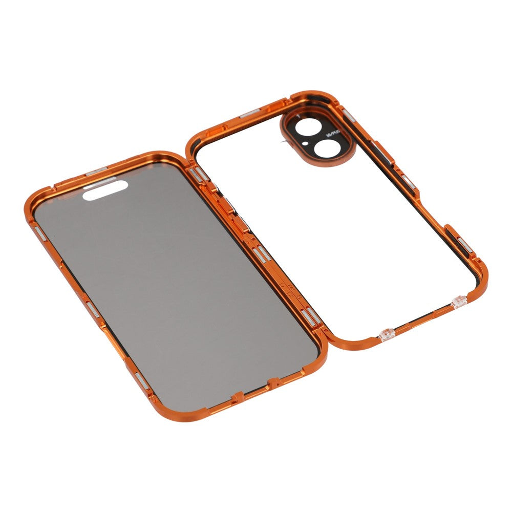 For iPhone 17 Case Anti-Spy Double-Sided Tempered Glass + Magnetic Metal Frame Phone Cover
