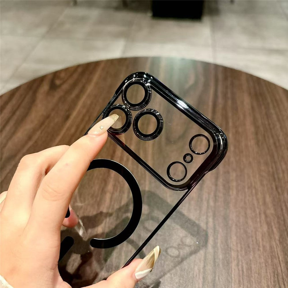 Coque sans cadre en TPU antichoc, finition électroplaquée, compatible MagSafe, pour iPhone 17 Pro