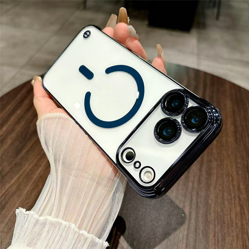 For iPhone 17 Pro Max Electroplating Frameless Case Compatible with MagSafe TPU Shockproof Phone Cover