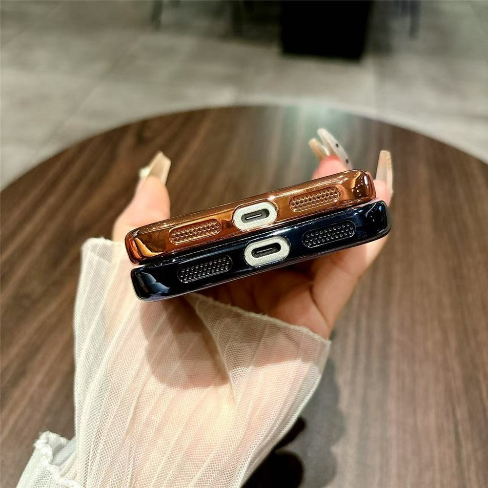 For iPhone 17 Pro Max Electroplating Frameless Case Compatible with MagSafe TPU Shockproof Phone Cover